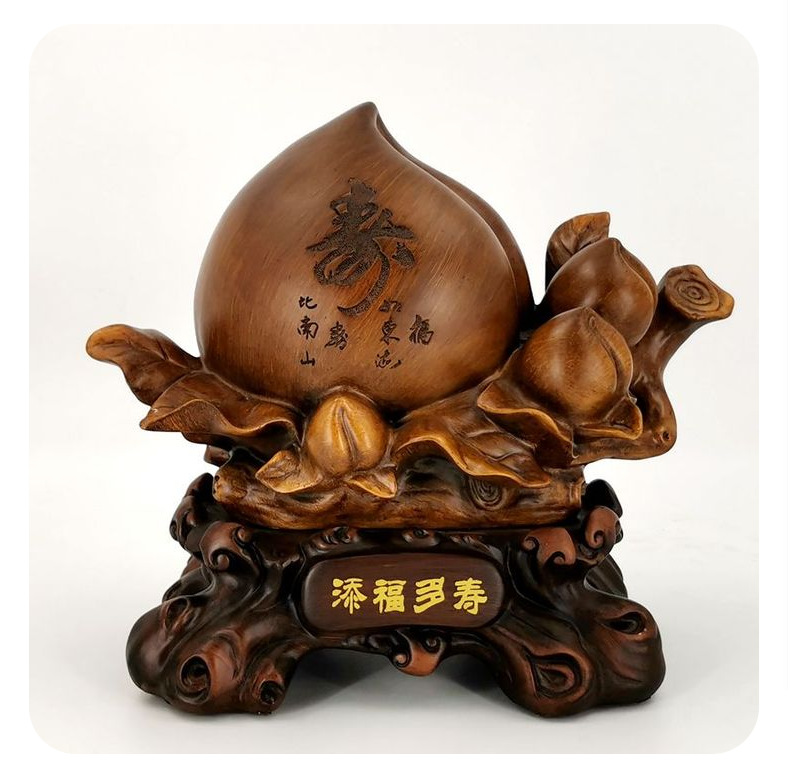 寿桃摆件祝寿贺寿礼物送老人长辈爷爷奶奶生日大寿工艺礼品添福多寿