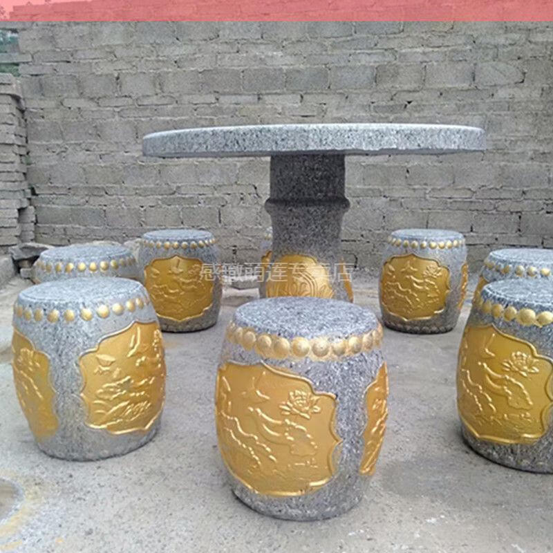 《 轻奢》水泥花盆模具仿古圆桌文化桌凳子大理石桌子模具水泥桌子