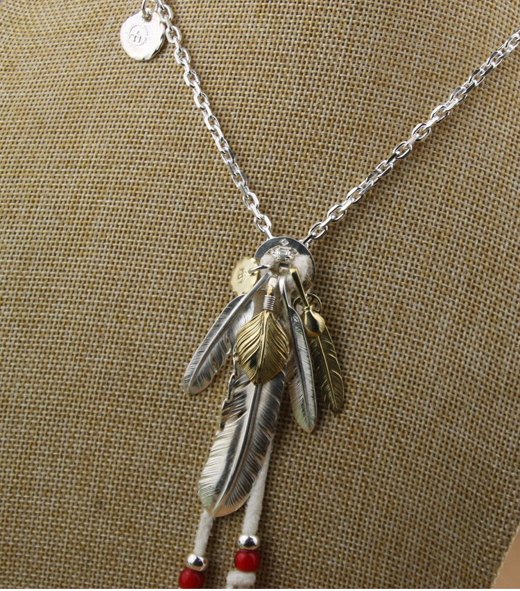 凡丘珠宝 925 银goros手工复刻 高桥吾郎goros组合套装羽毛项链男女