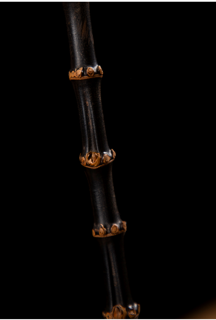 竹鞭教鞭戒尺家用竹根条紫竹鞭把玩手工调直教棒棍实心竹 碳化款