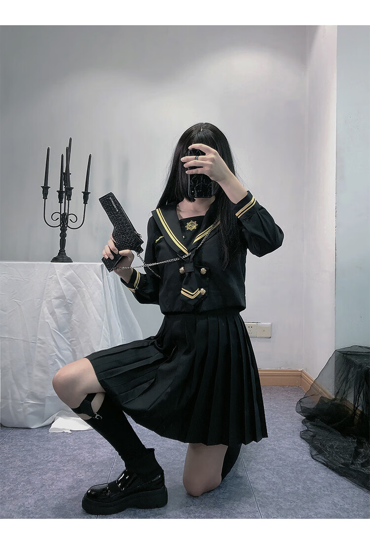 【学院jk制服】火枪手jk制服裙黑暗系学生学院风水手服套装jk制服暗黑