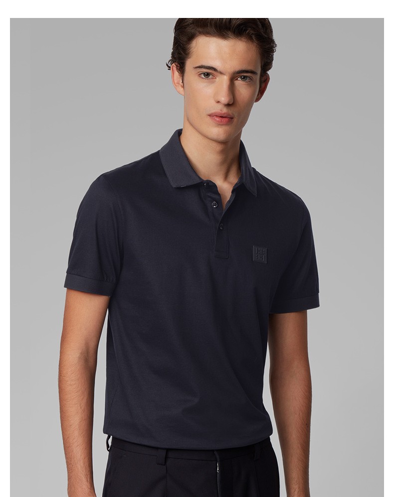hugo boss雨果博斯男士款休闲简约棉质polo衫男短袖t恤 402-深蓝色 l