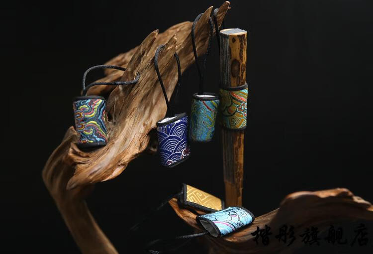 2022新款古扇箍扣宋锦锻纯手工编织文玩折扇挂件9寸10寸扇套扇环量大