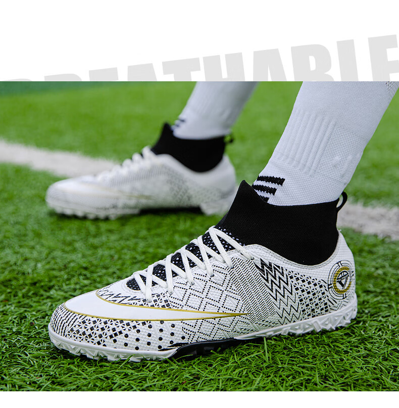 成人足球鞋男女款tf碎钉小码儿童学生室内训练人造草地ag长钉比赛黑色
