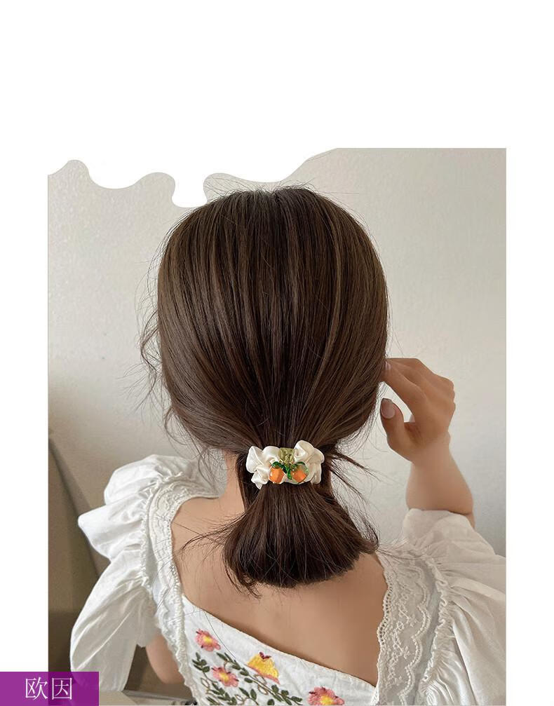 欧因柿柿顺心森系扎头绳2021年皮套女简约气质ins丸子头大肠发圈柿莓