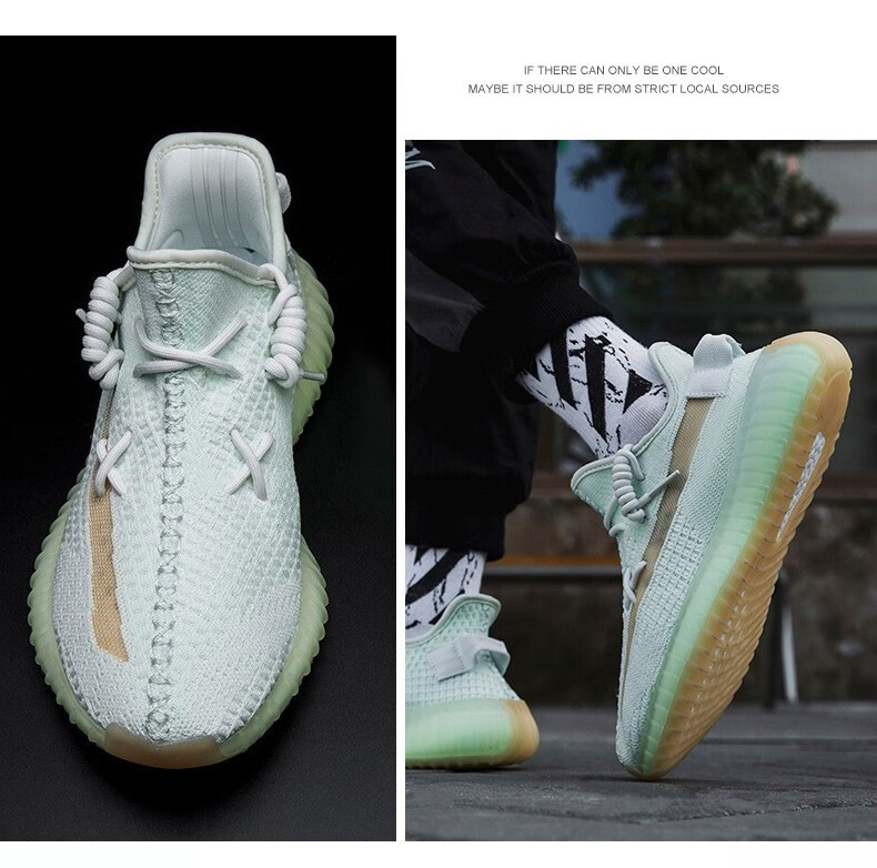 广v2灰橙男款莆田正品官方夏季网面透气鞋子运动百搭潮鞋 冰蓝天使 45