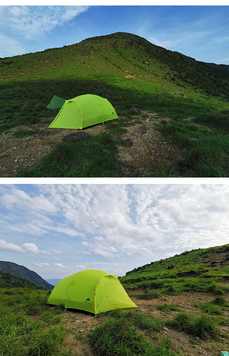三峰出 三峰户外晴空4四人轻帐篷210t/15d涂硅大双层3-4人多人家庭