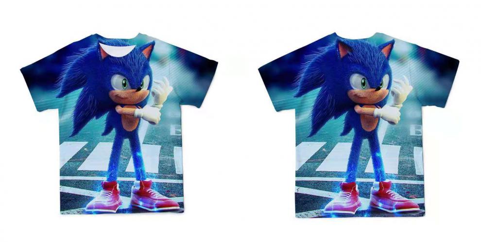 攸帝娣索衣服儿童短袖t恤男童装sonic超音鼠音速小子图案男女童夏季