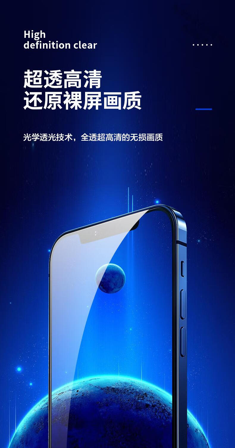 ar手机贴膜14适用防反光清晰 超清【ar增透】降反射钢化膜【1片装】