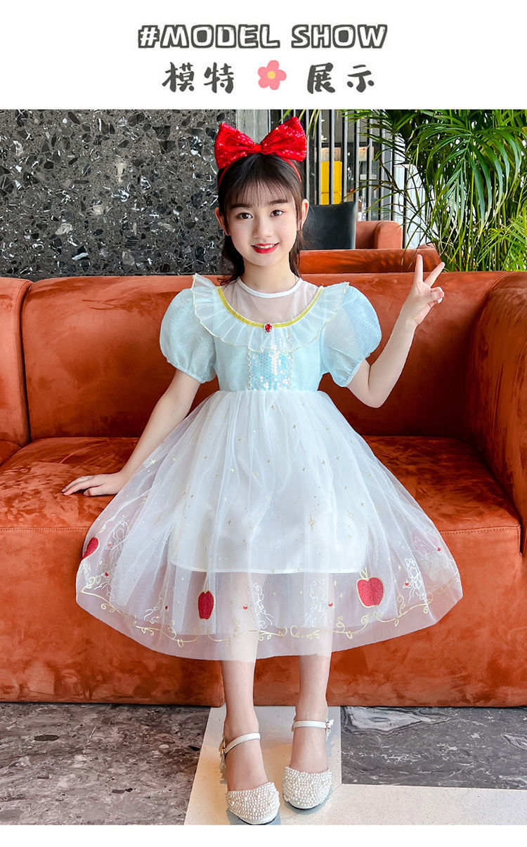 羚栎汵适合215岁小孩子夏天穿的连衣裙女童洋气网纱公主裙儿童小女孩