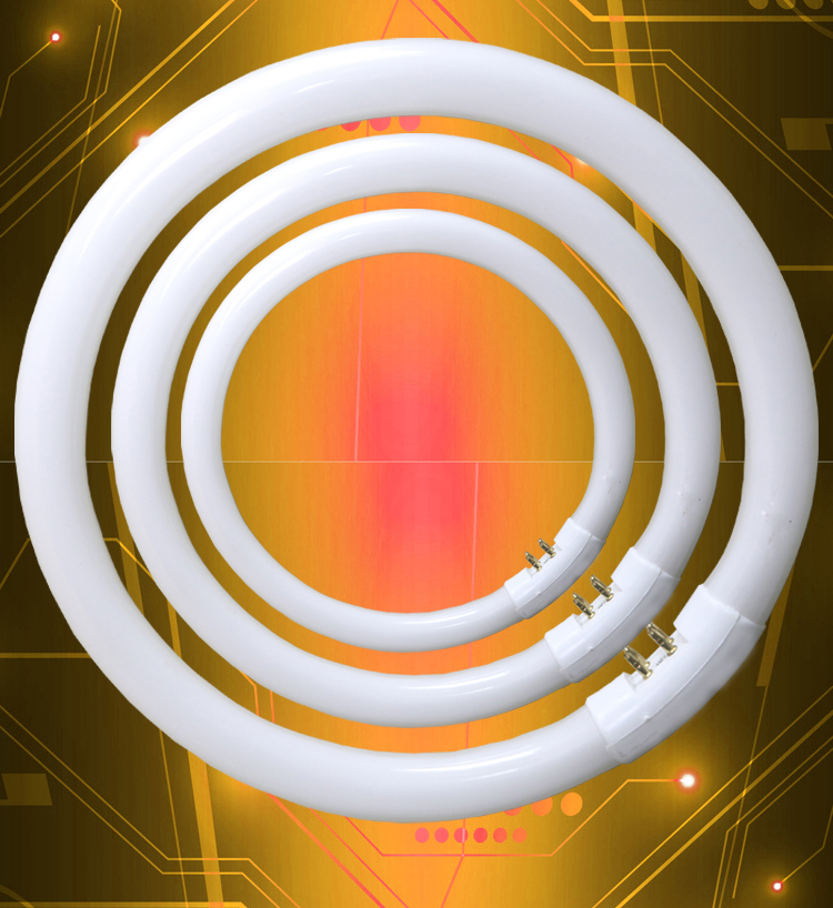 环形灯管22w32w40w55w白光t5t6四针灯管圆形家用t655w椭圆形镇流器05w