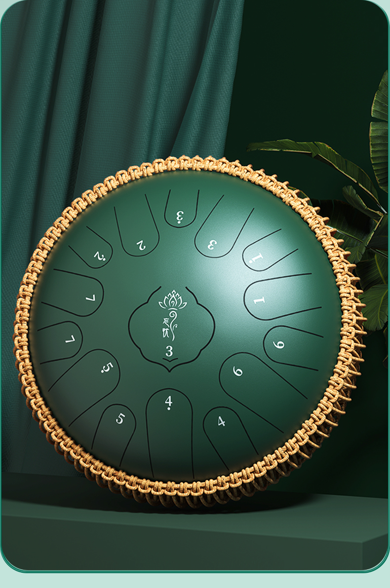 空灵鼓15音初学者级色空鼓儿童莲花鼓忘忧手碟鼓乐器 12寸13音鎏金色