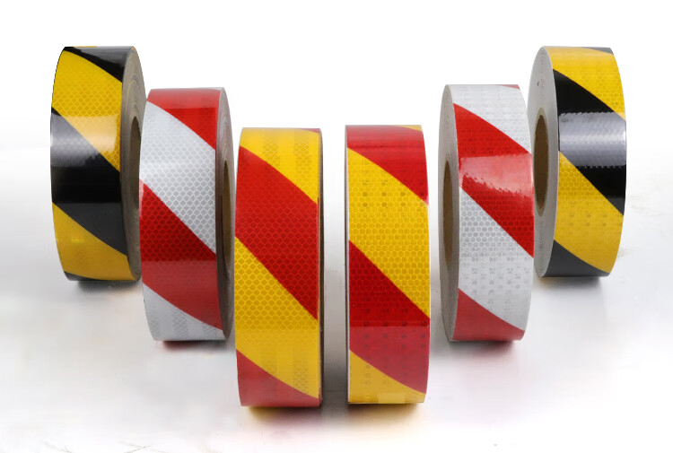 510cm宽黑黄斜纹反光贴条警示柱夜间防撞胶带警示标识贴纸订制10cm宽