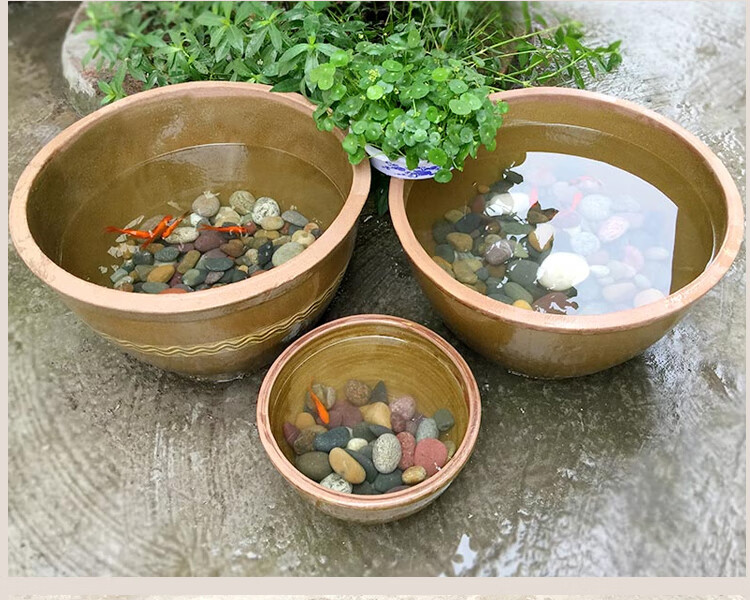 泥盆鱼缸庭院家用大水缸荷花缸养鱼水缸陶瓷鱼缸养鱼盆特大老式瓷鱼缸