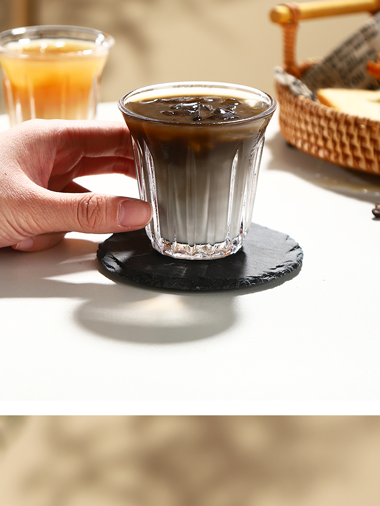 澳白咖啡玻璃杯玻璃透明美式意式浓缩杯冰拿铁杯dirty咖啡澳白杯子
