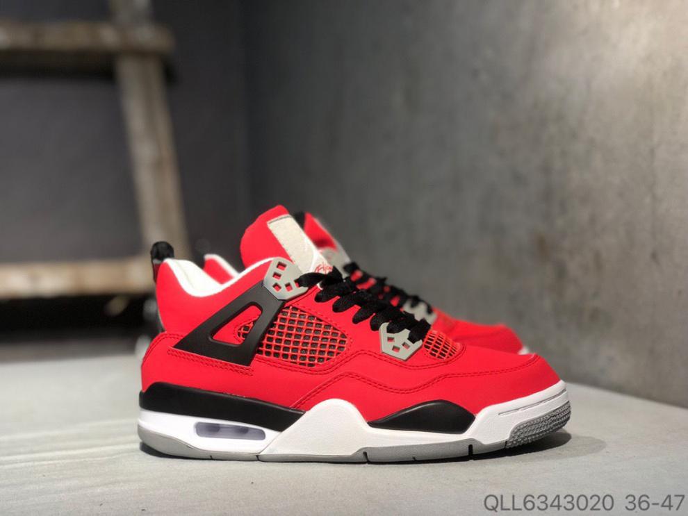 安踏【特价捡漏】学校指定超火 aj4 愤怒的公牛 红色 男女同款中帮