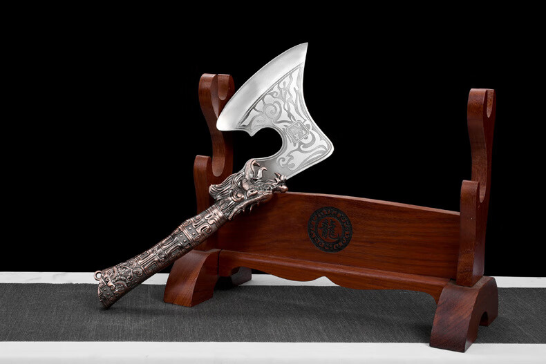 龙泉手工锻打骨斧厨房商用斩骨斧肉联厂屠夫肉摊专用剁大骨刀带皮套