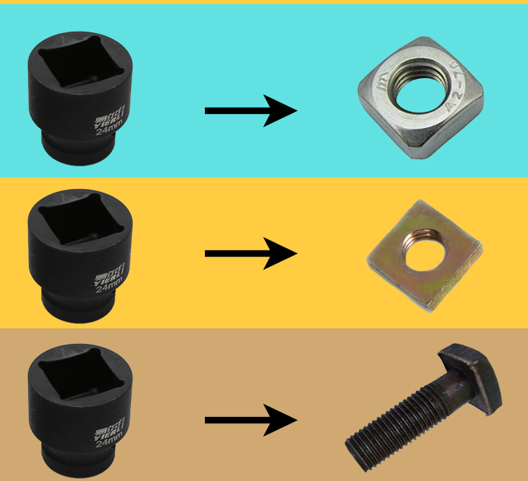 定制四角套筒四方头螺丝套管两头外方孔内22/24大飞12.