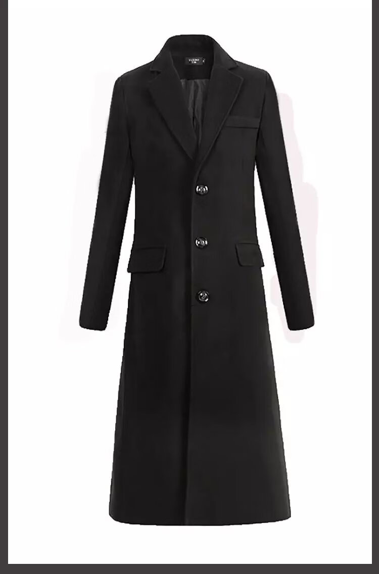 上海滩呢子大衣许文强同款里泥昵字衣服潮流过膝长款毛呢风衣冬装呢料