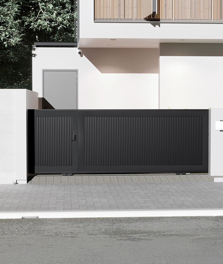 金鼎加庭院别墅平移门自动铁艺乡村双开大门乡村铝合金院子花园入户门