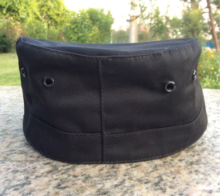 保安作训帽黑色保安物业帽子夏季男女网眼鸭舌帽平顶帽子麦穗款式56cm