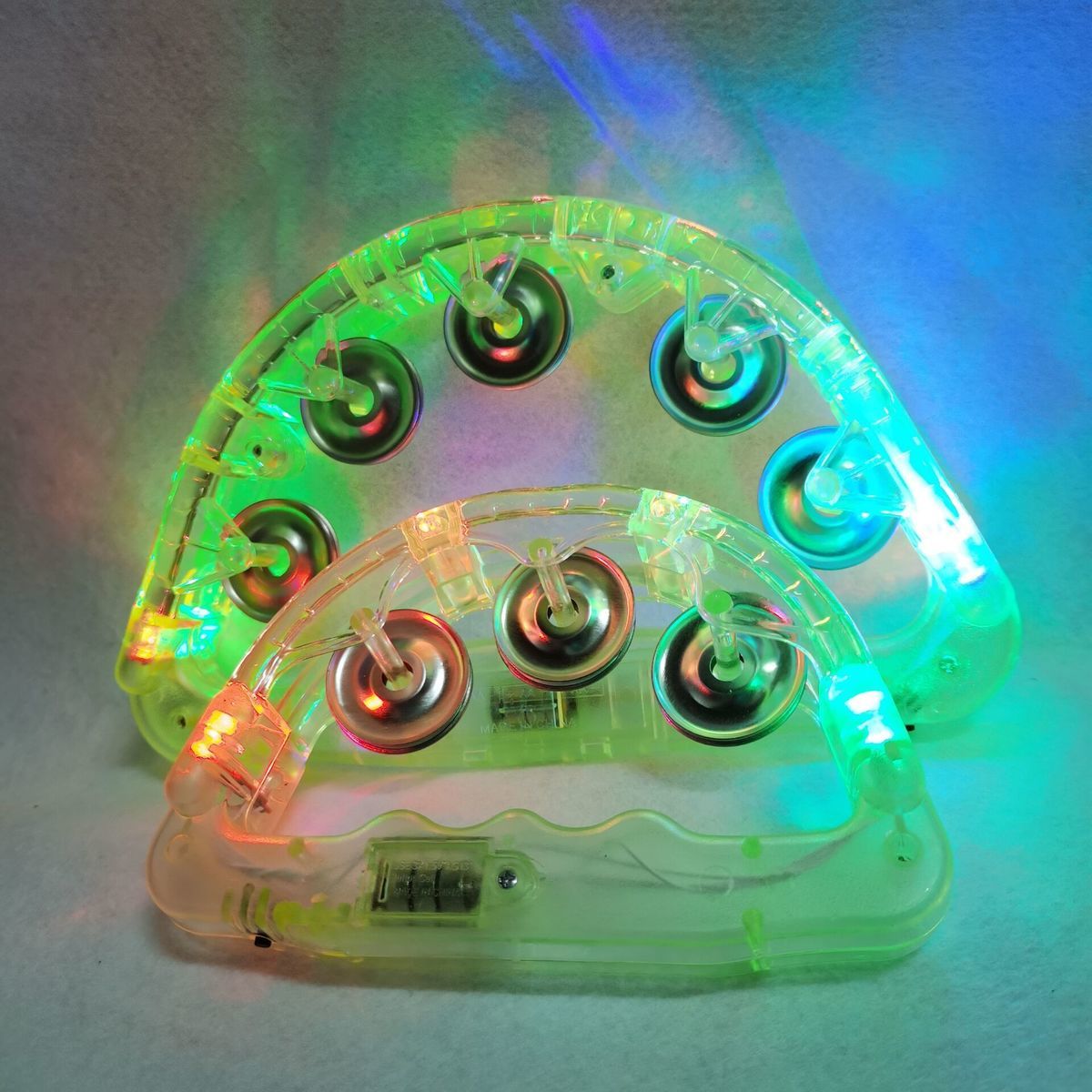 闪光手摇铃发光荧光大小号手摇铃派对活动ktv酒吧夜场气氛道具 白 15*