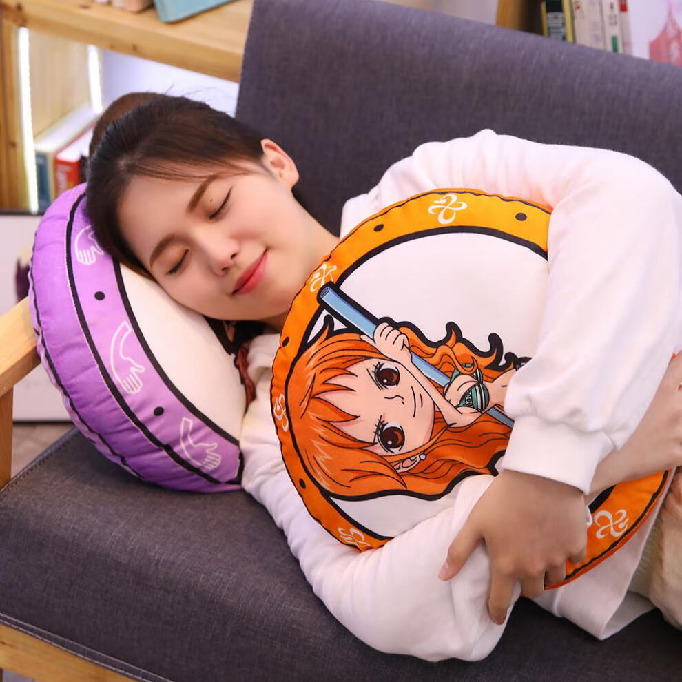 动漫抱枕海贼王女帝公仔毛绒靠枕双面周边 罗宾 35cm35cm【图片 价格