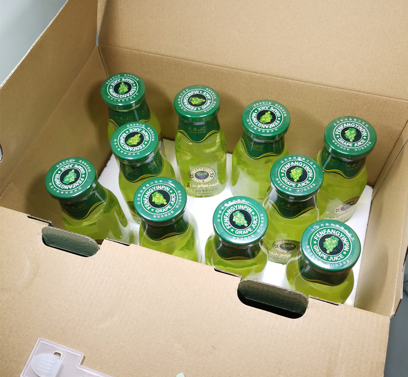 5折 大连特产芬芳鲜纯葡萄果粒果汁21新产整颗葡萄果肉瓶装288ml*8瓶