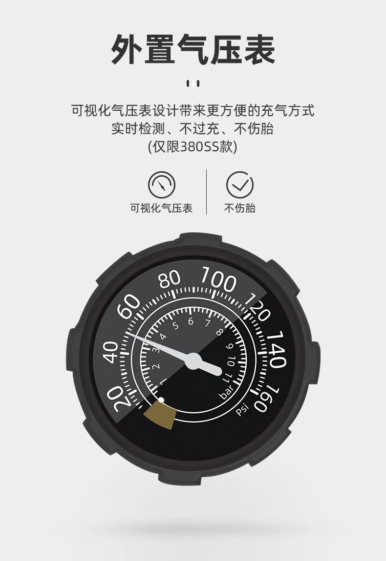 洛克兄弟自行车打气筒高压电动车摩托车汽车家用气压表充气泵篮球