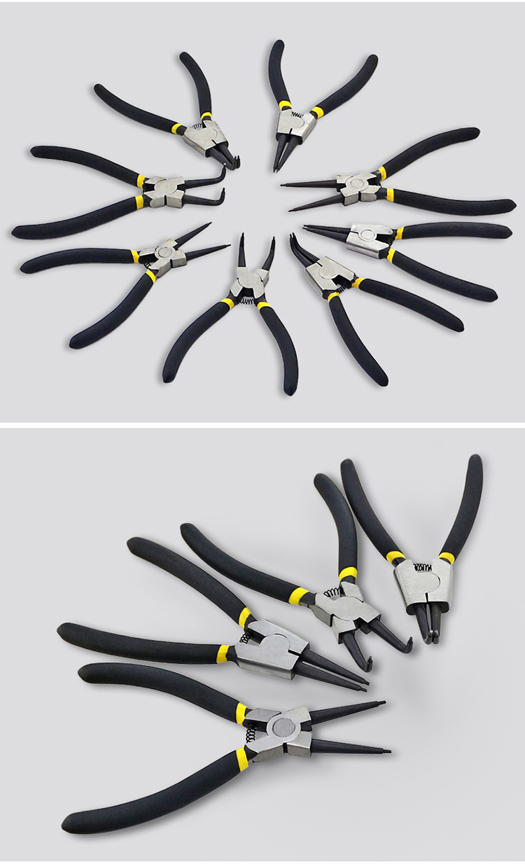 6寸7寸卡簧钳子内卡钳外卡黄钳卡环钳子挡圈钳卡黄钳弹簧钳内弯轴卡6