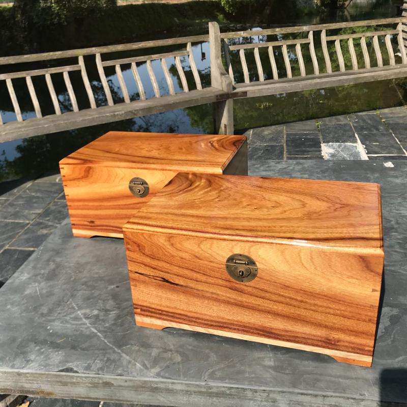 静阁轩香樟木箱对箱婚嫁首饰箱子古风收纳带锁老樟木红樟木整板定制