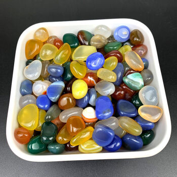 南京雨花石天然鹅卵石鱼缸造景摆件花盆彩色石子小彩玛瑙石五彩石 奔