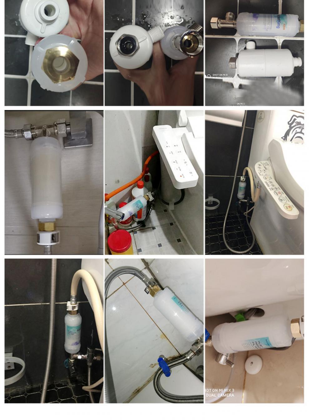 智能马桶过滤器洁身器前置家用自来水pp棉滤芯进水通用两端6mm快捷型