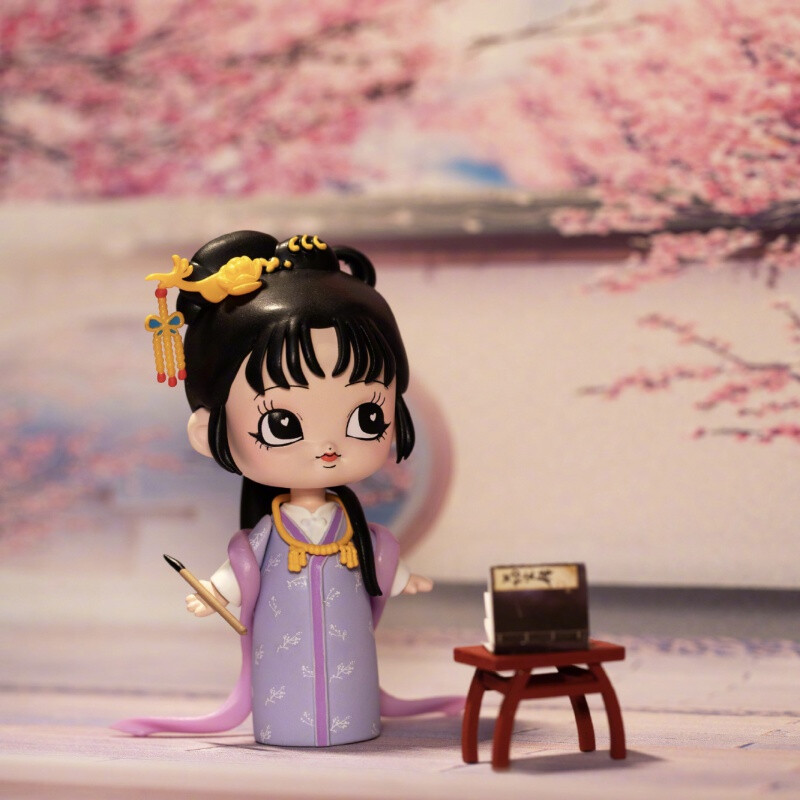 红楼梦盲盒授权林黛玉贾宝玉明盒闭眼表情配件摆件玩偶周边潮玩公仔两