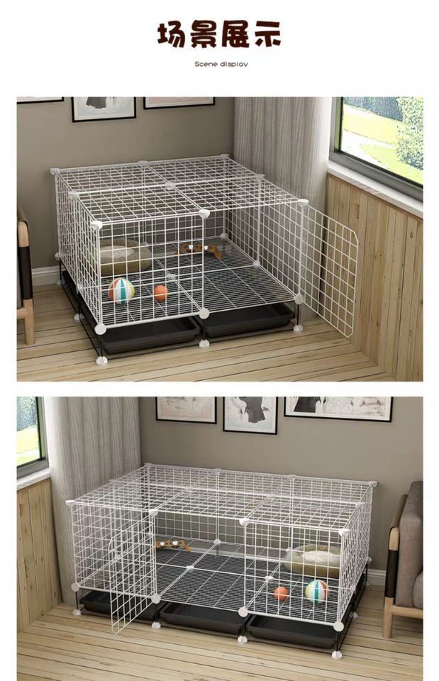 狗笼小型犬狗窝带厕所宠物中型小比熊泰迪柯基狗狗分离室内狗笼子2列1