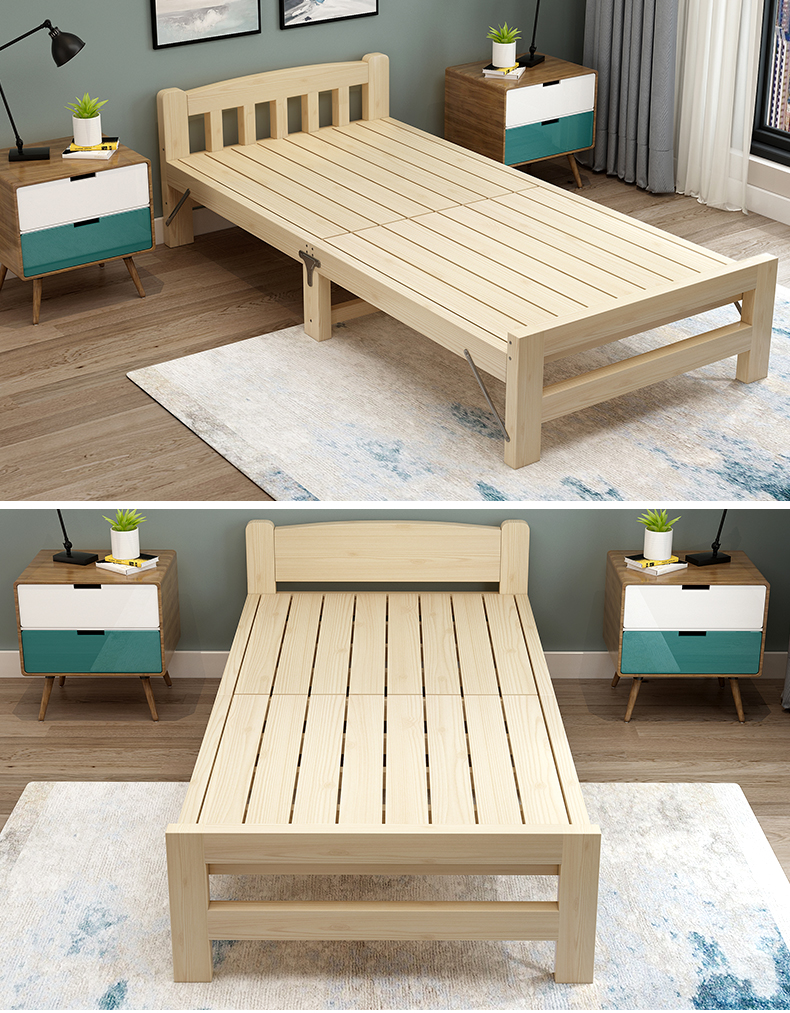 2米简易实木床出租房经济型木质硬板小床实木凉床收缩