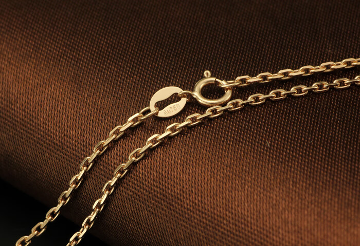 湘歌15mm粗18k金项链男女同款au750黄金实心万字链素金十字项链生日