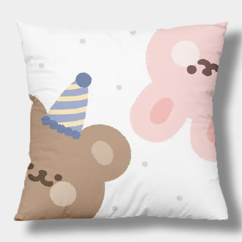 花仟陌自制简约ins风卡通可爱小熊抱枕女生睡觉柔软枕靠垫沙发卧室
