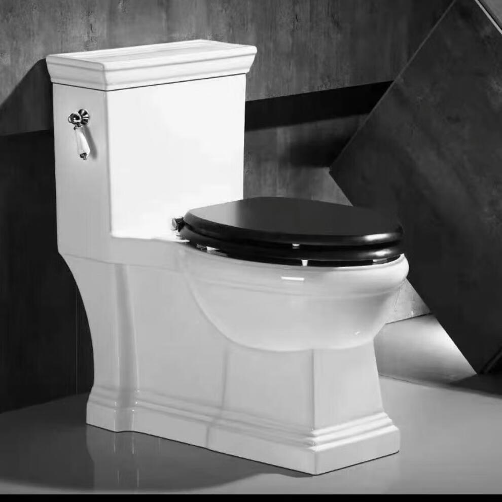 式彩色防臭节水静音大口径古典豪华连体座便器卫生间抽水马桶好运马 b