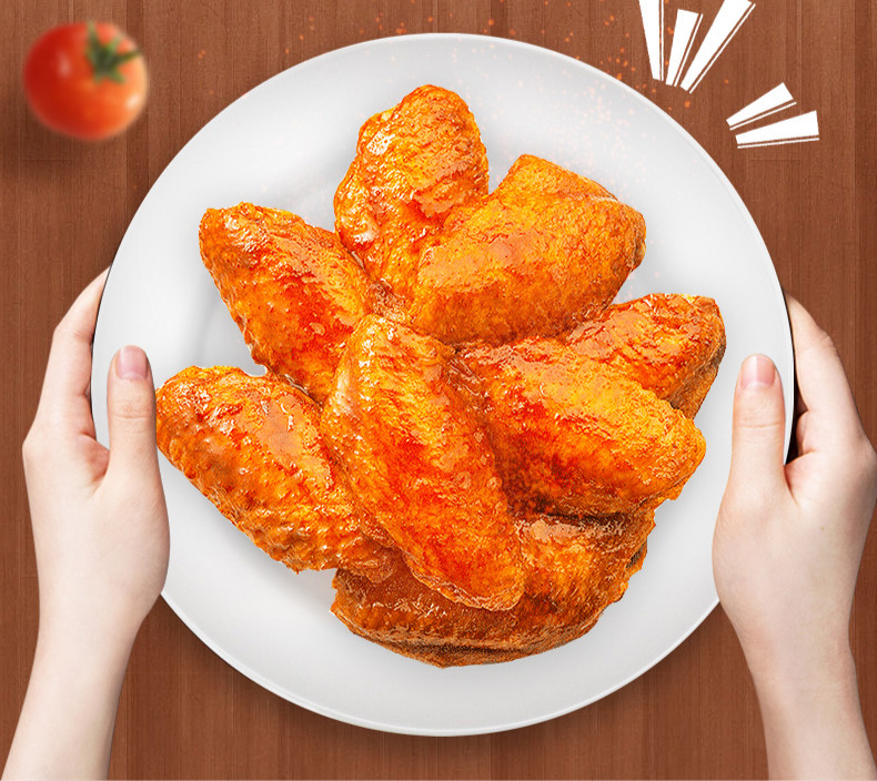 美味鸡翅中新鲜冷冻鸡肉奥尔良风味鸡翅中1000g烤翅半成品零食方便