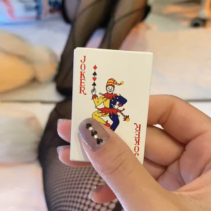 扑克牌充气打火机抖音同款扑克牌打火机防风黑桃a大小王创意造型可