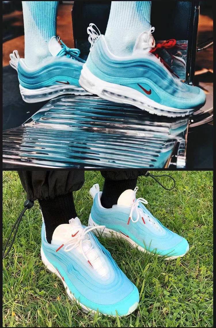 max 97上海限定万花筒圣水笑脸气垫跑步鞋男女商务风鞋nike airmax97