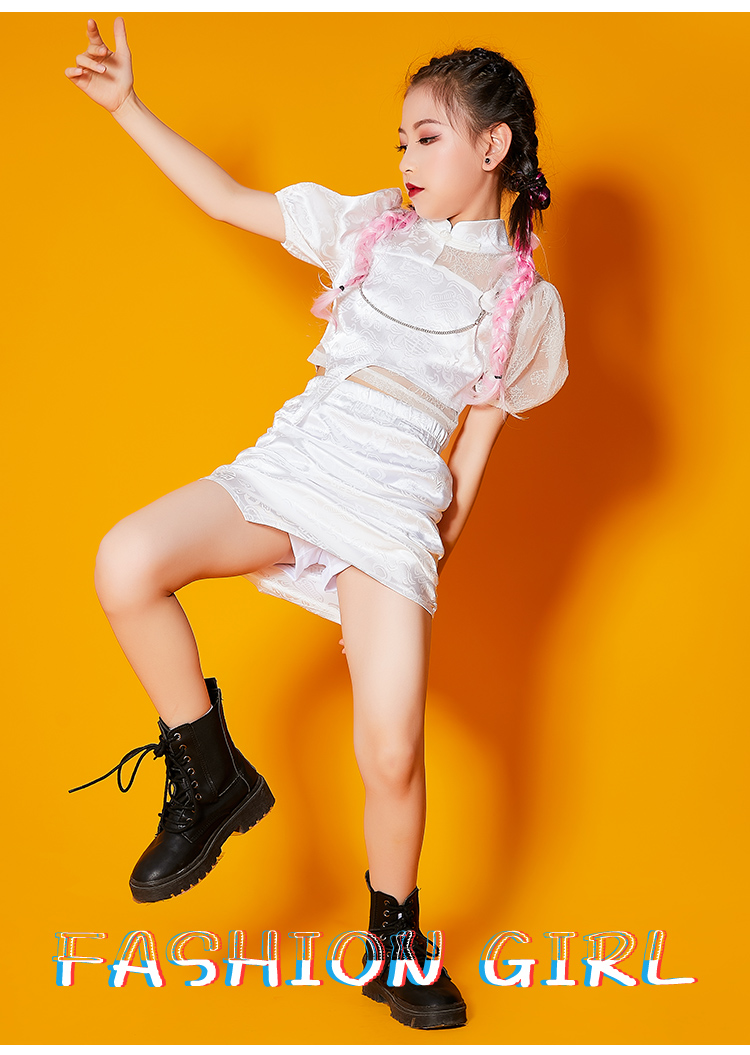 bitced女童台走秀潮服小女孩国潮模特t台走秀时装中大童中国风六一表