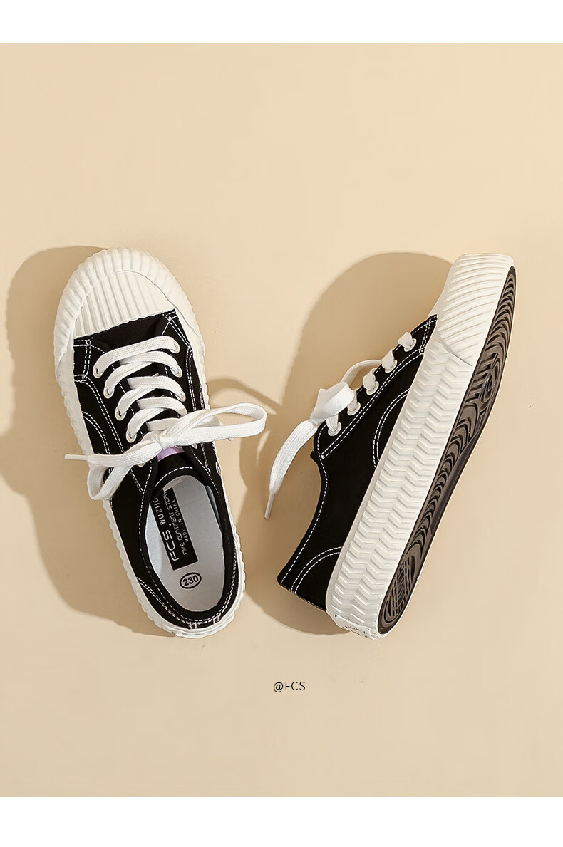 公牛世家特价捡漏fcs白色饼干帆布鞋女鞋夏2022新款复古小众设计时尚