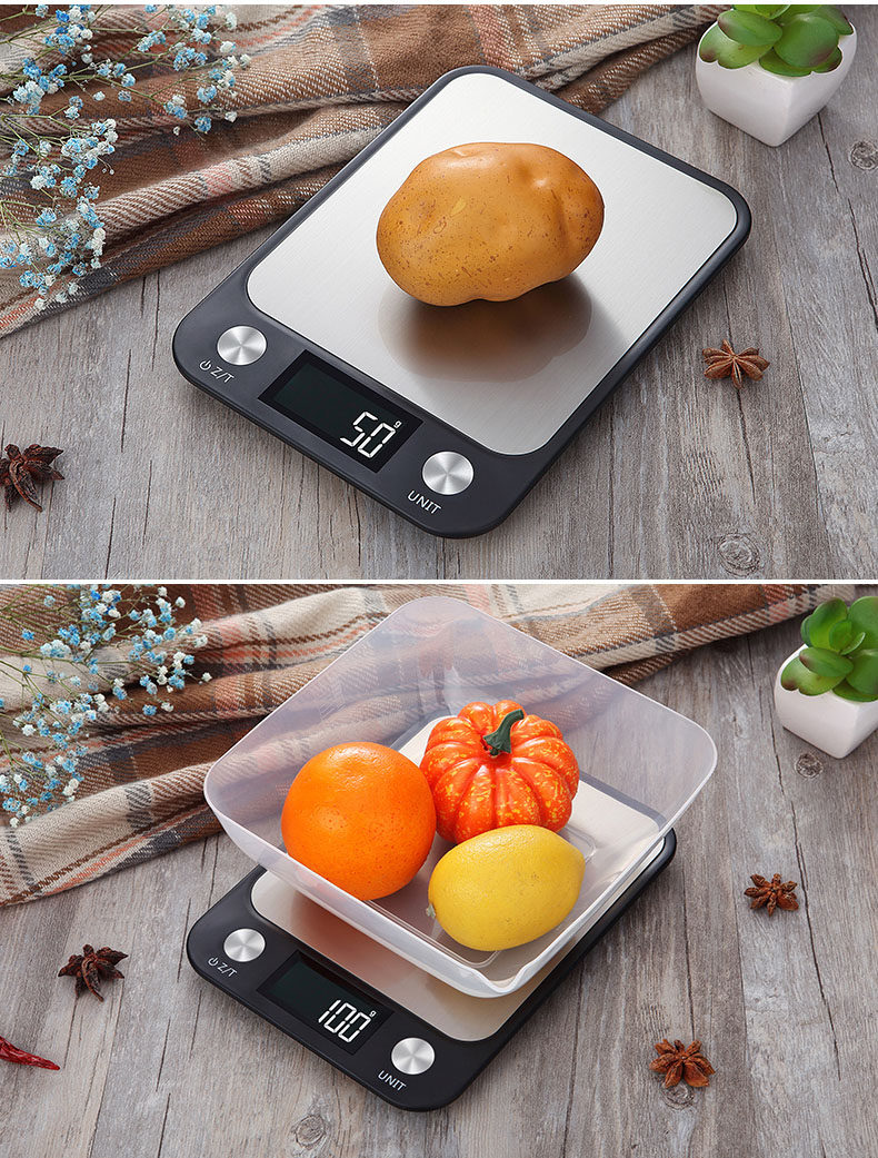 防水厨房秤充电小型电子秤10kg5精准家用烘焙秤食物称克数称重器 电池
