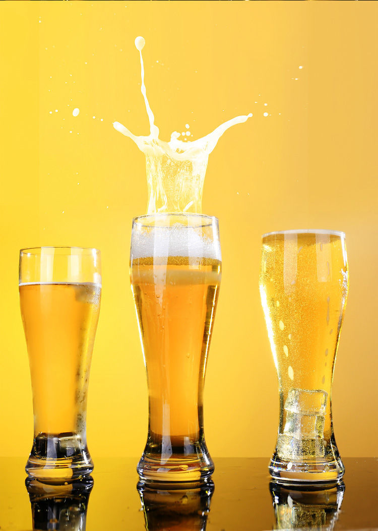 玻璃扎啤杯子个性创意小麦酒杯酒吧清吧专用两只装350ml经典啤酒杯