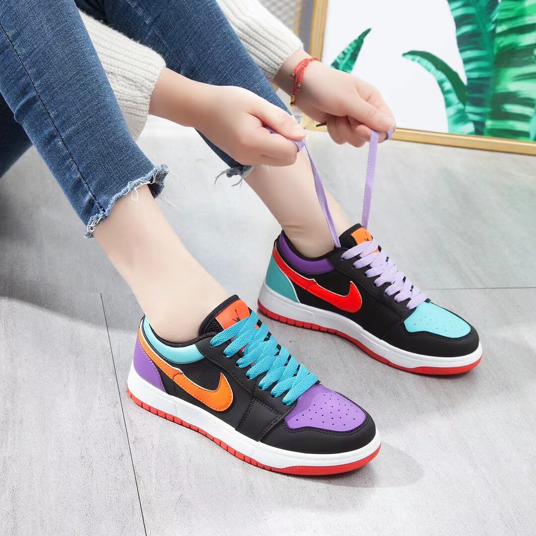 aj 女鞋糖果鸳鸯aj女鞋空军一号学生低帮百搭ins潮鞋板鞋女 鸳鸯 高