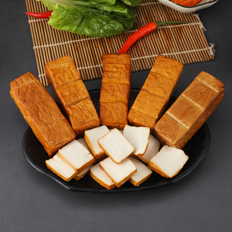 永康特产盐卤油炸豆腐泡五香豆干香干发当天现做新鲜烟熏豆腐干 豆腐