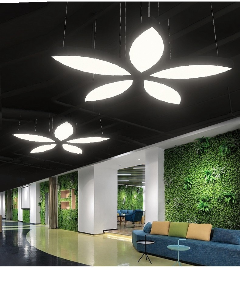 定制led叶子造型灯创意商场市店铺健身房网咖组合工业风吊灯具 叶瓣8