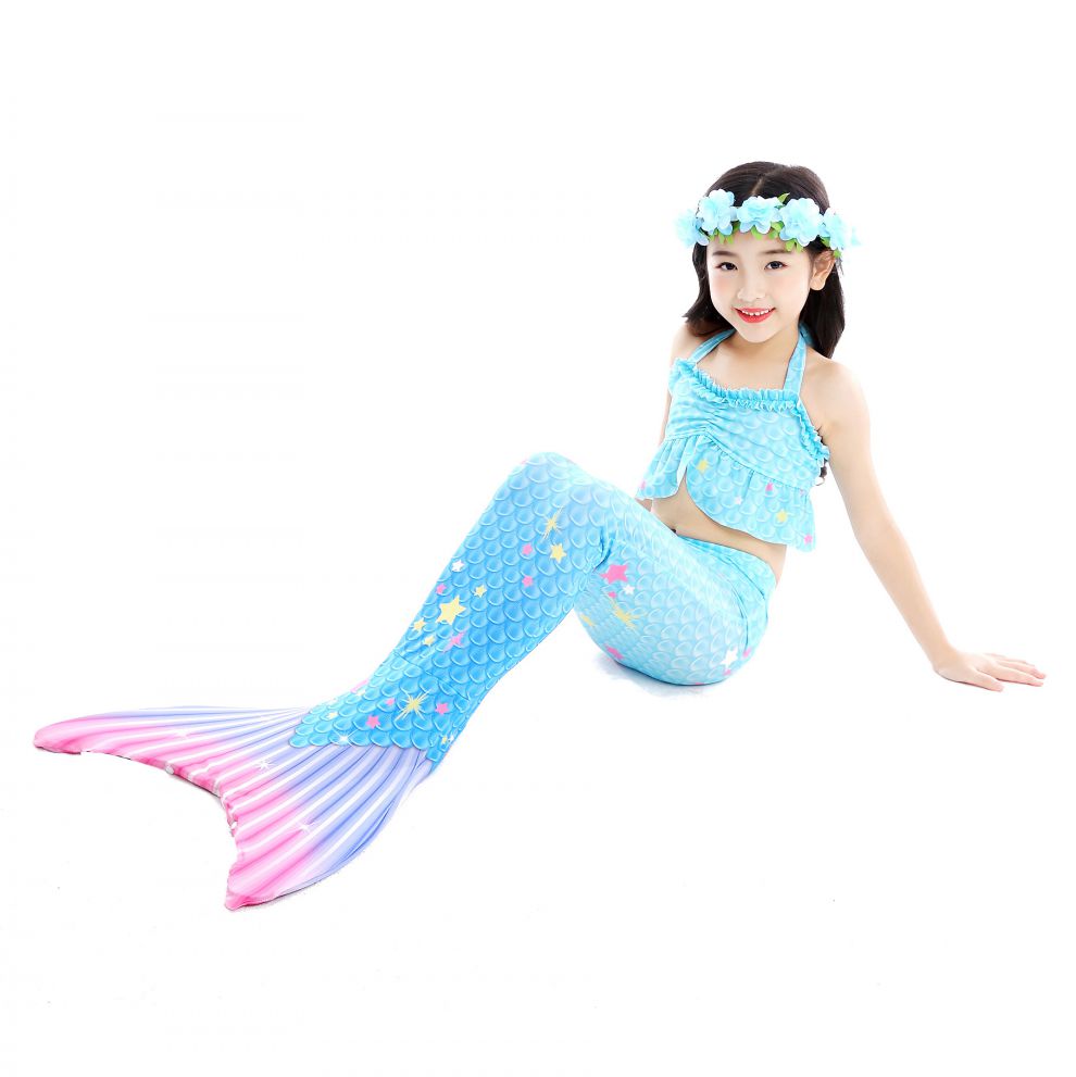 美人鱼尾巴女童游泳衣服装宝宝的公主裙子小孩装扮比基尼套装mgb212四